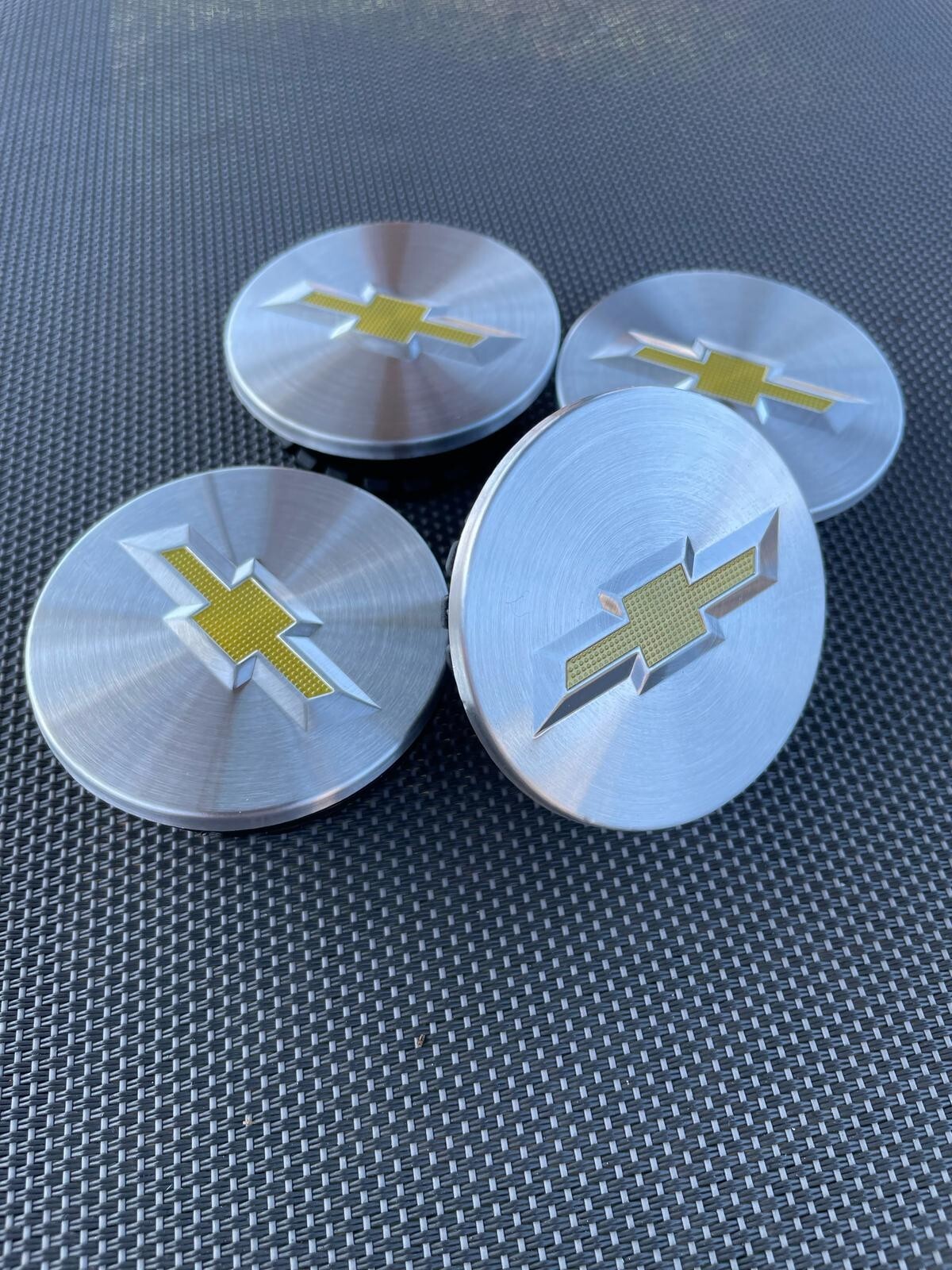 CHEVROLET SET OF 4X 58mm BRUSHED SILVER Wheel Center Caps