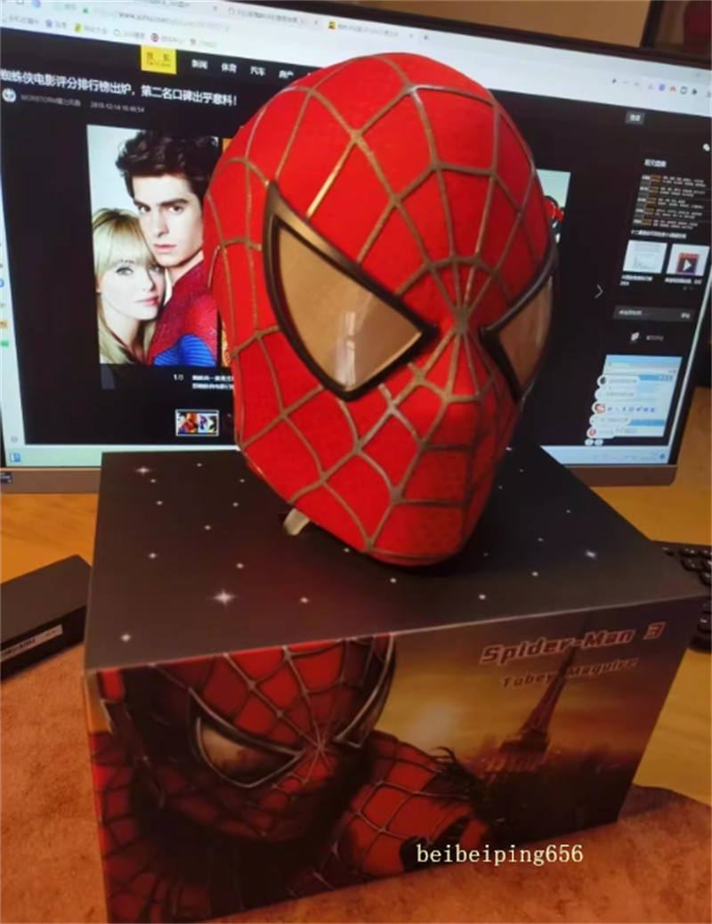 Tobey Maguire 1/1 Spiderman Wearable Mask 3D Cosplay Helmet Red & Black Toy Gift