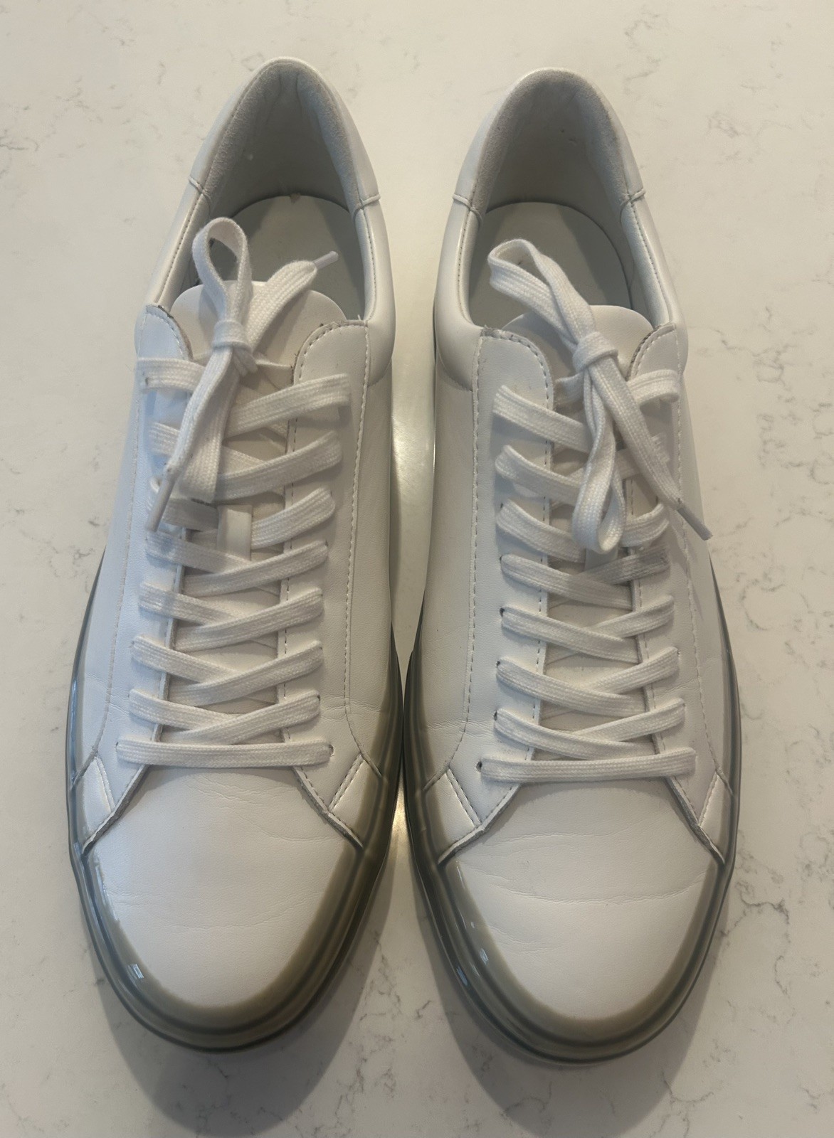 WORN ONCE Vince Fulton $250 Men\'s Rubber Dipped Sneakers Ivory/Smoke Size 13