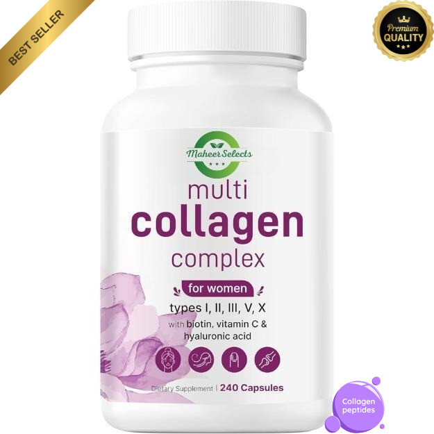 Multi Collagen Complex 240 Capsules Type I II III V X Biotin Hyaluronic Acid Multi Collagen Complex 240 Capsules Type I II III V X Biotin Hyaluronic Acid