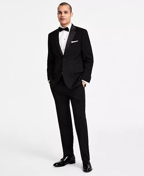 $395 Nautica Men\'s Black Modern Fit Stretch Tuxedo Suit 40 S 34 X 28 pau0626c
