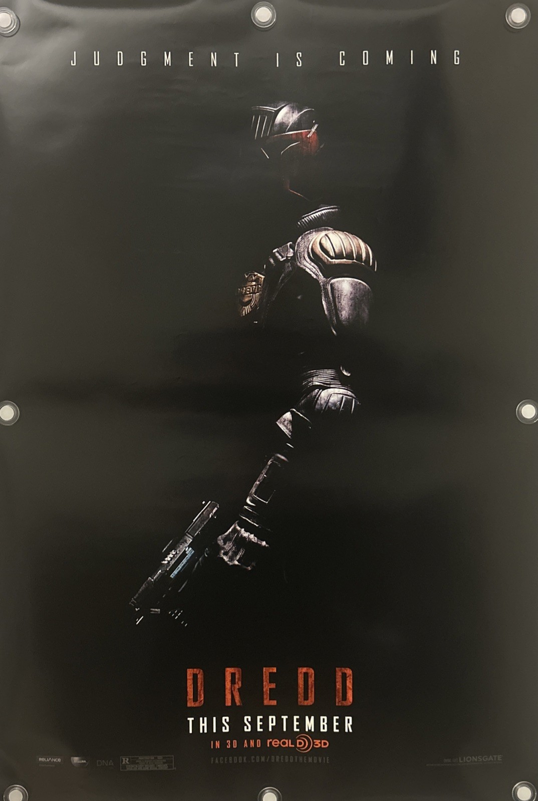 DREDD Original One Sheet Movie Poster - 2012 - VERY RARE DREDD Original One Sheet Movie Poster - 2012 - VERY RARE