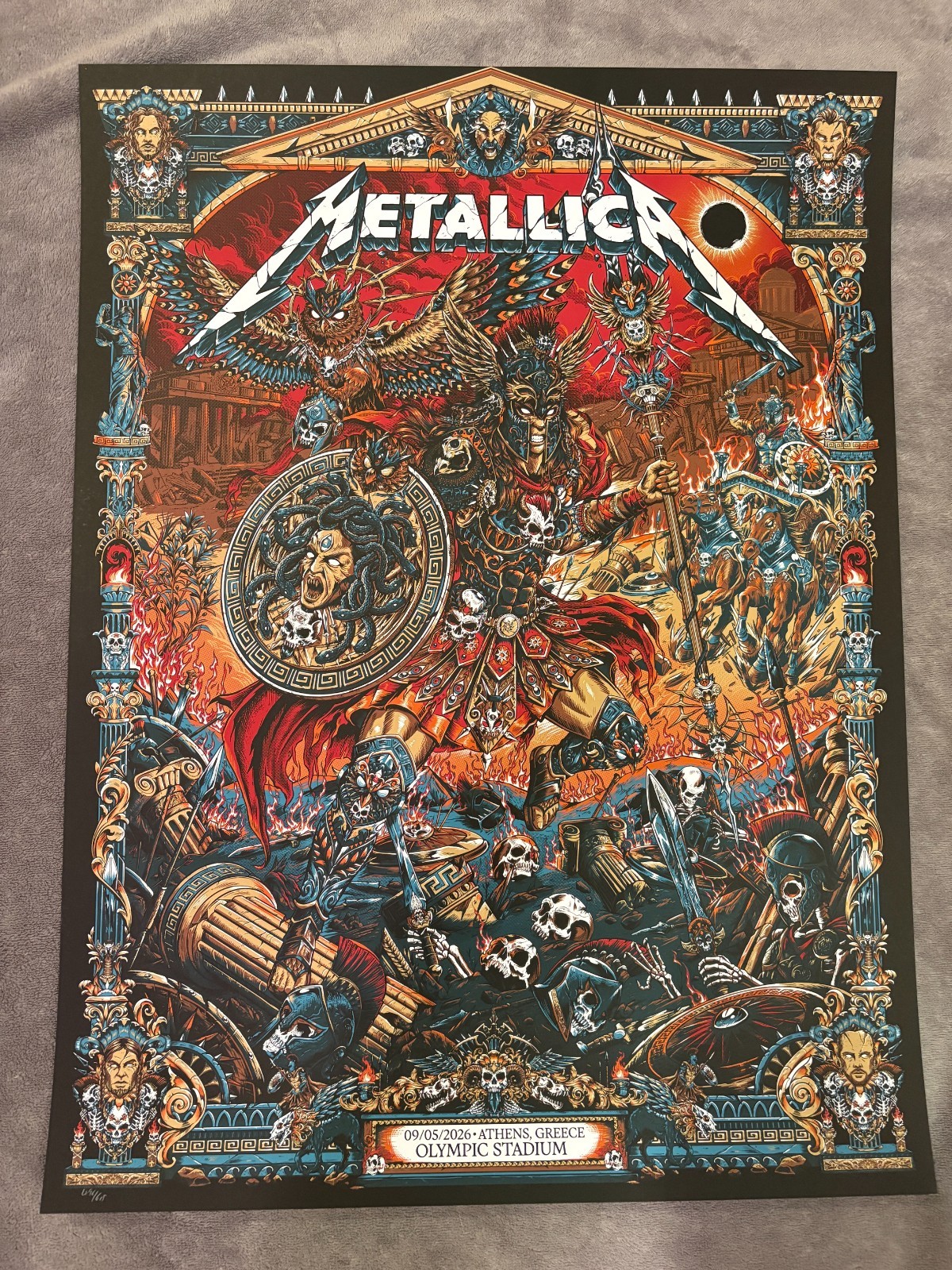 Metallica Athens Greece Pop Up Poster Juan Ma XXX/615 Sold Out M72 Tour Metallica Athens Greece Pop Up Poster Juan Ma XXX/615 Sold Out M72 Tour