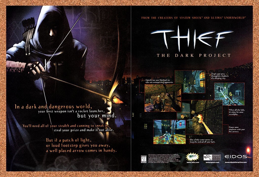 1998 Thief The Dark Project PC Original Advertisement / Retro Promo v2