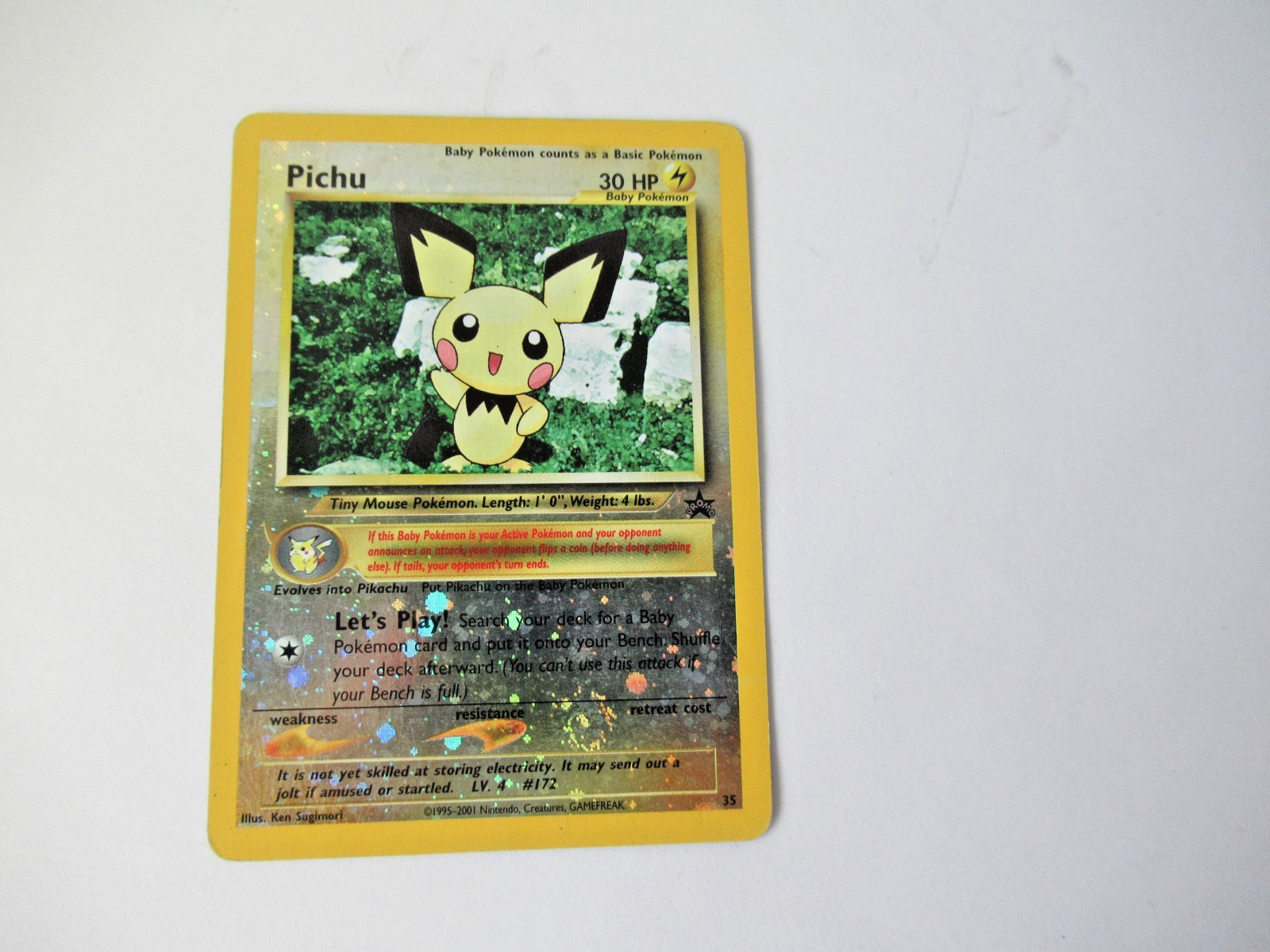 Pokemon TCG Pichu 2001 Black Star Promo #35 Reverse Holo WOTC NM Vintage