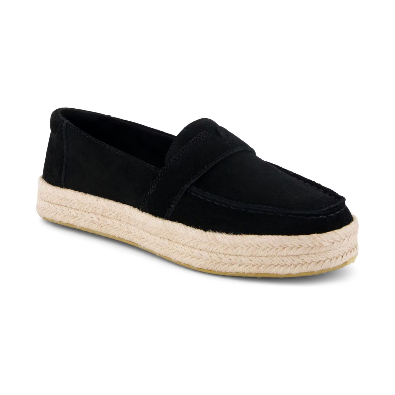 Women's TOMS Blakely Slip-On Espadrilles Loafers Black Suede