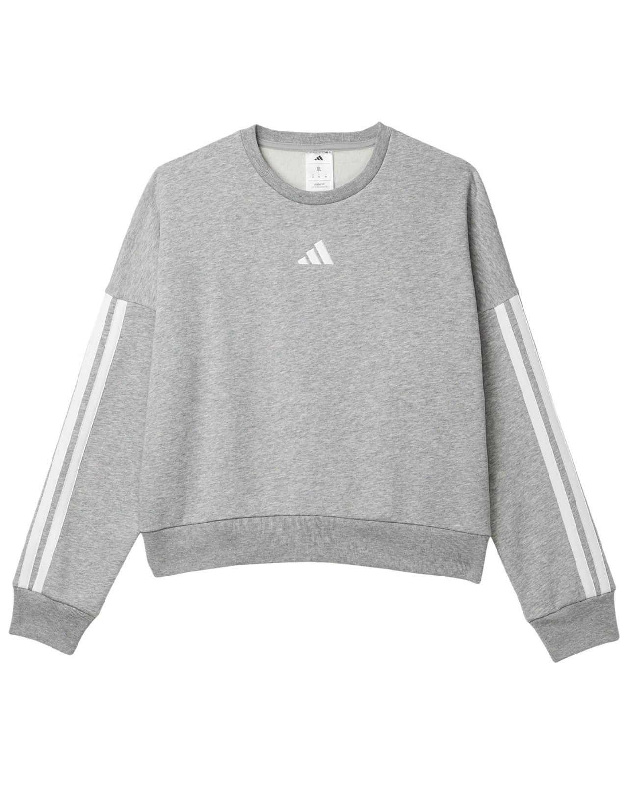 NWT ADIDAS Sweatshirt Girls Large Long Sleeve Fleece Sweatshirt Crew Neck Gray NWT ADIDAS Sweatshirt Girls Large Long Sleeve Fleece Sweatshirt Crew Neck Gray