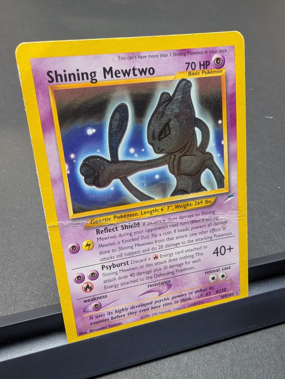 (Creased) Shining Mewtwo 109/105 Neo Destiny Holo Secret Rare Unlimited English