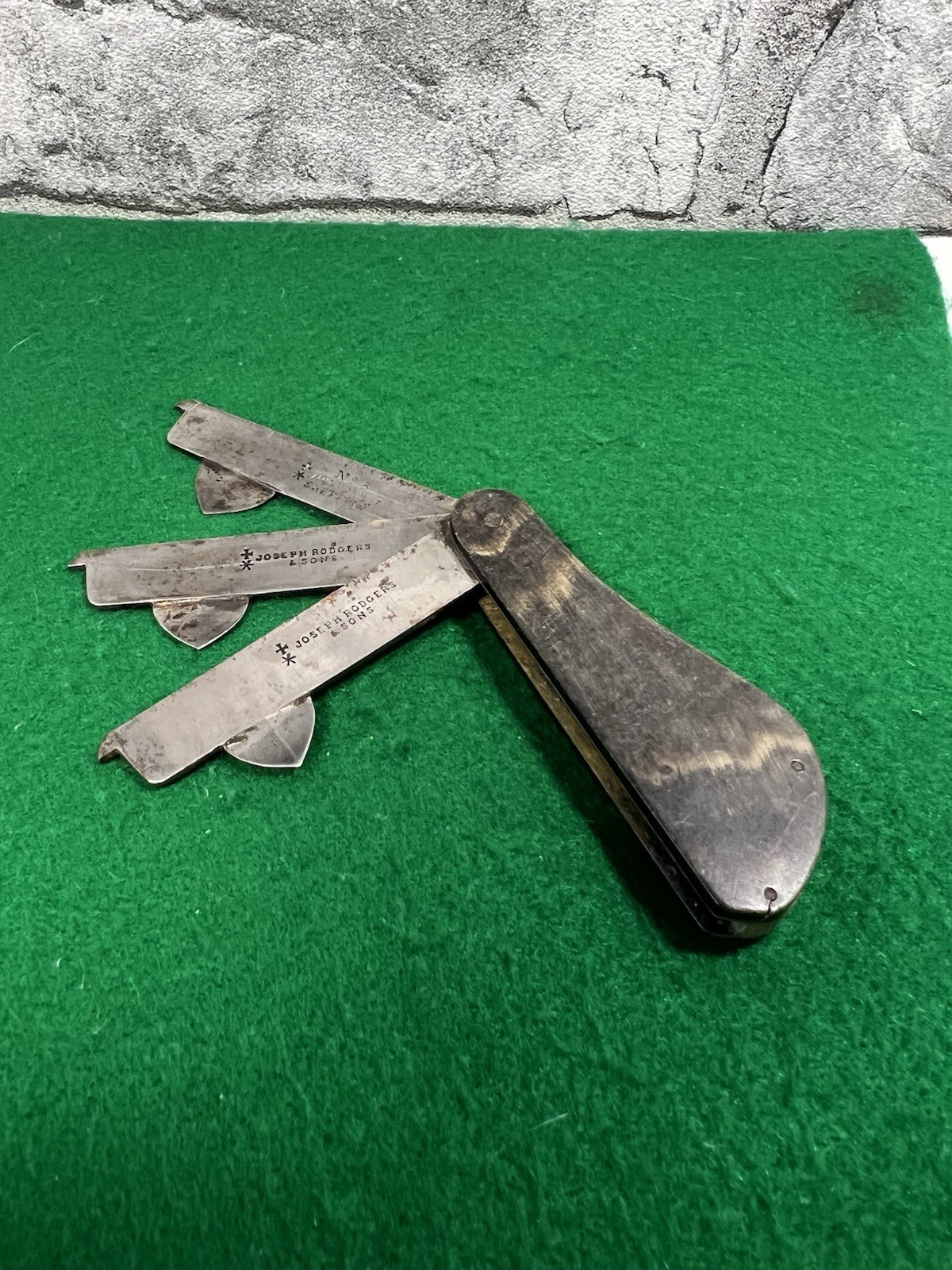 Vintage Antique Joseph Rodgers & Sons Folding 3 Blade Pocket Tool