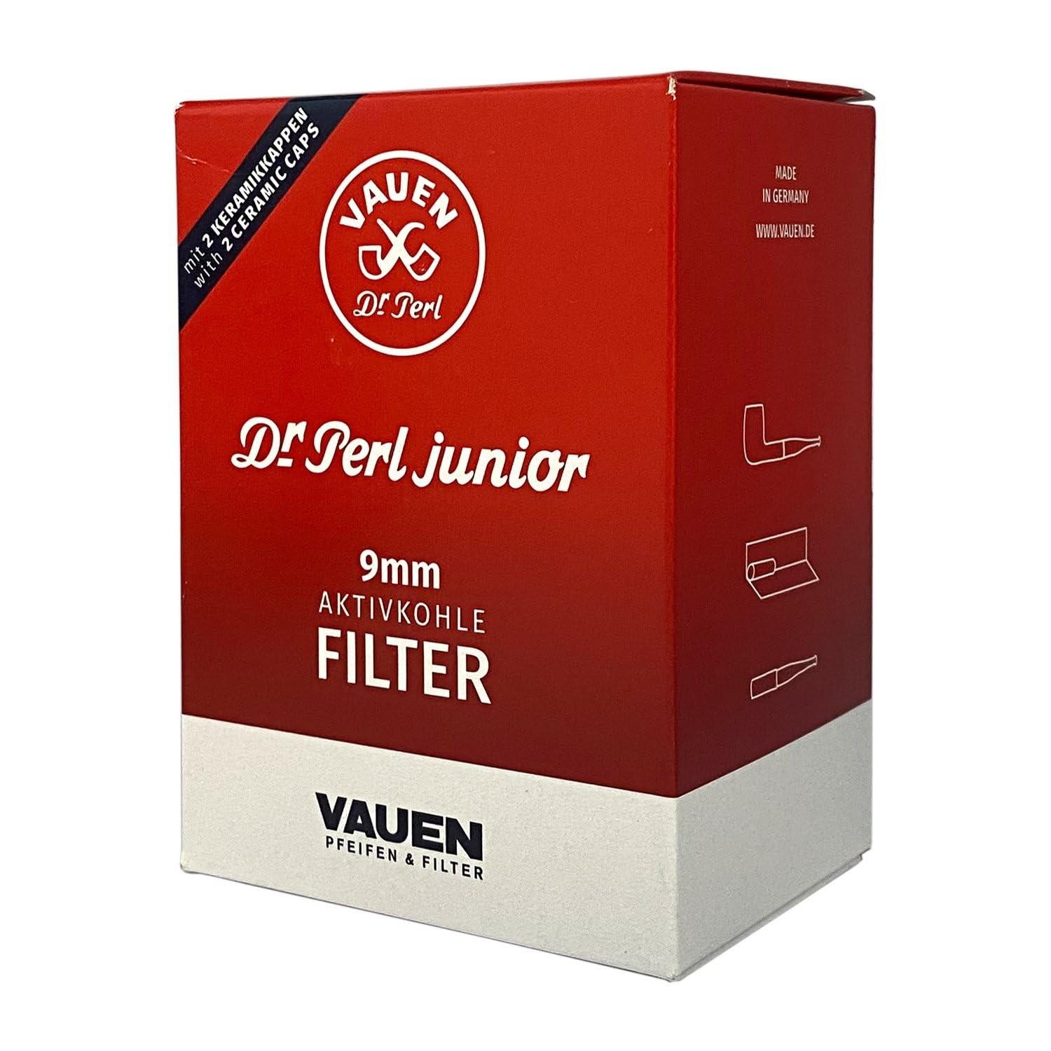 VAUEN Dr. Perl Junior 9mm Charcoal Pipe Filters, 180 1.4\