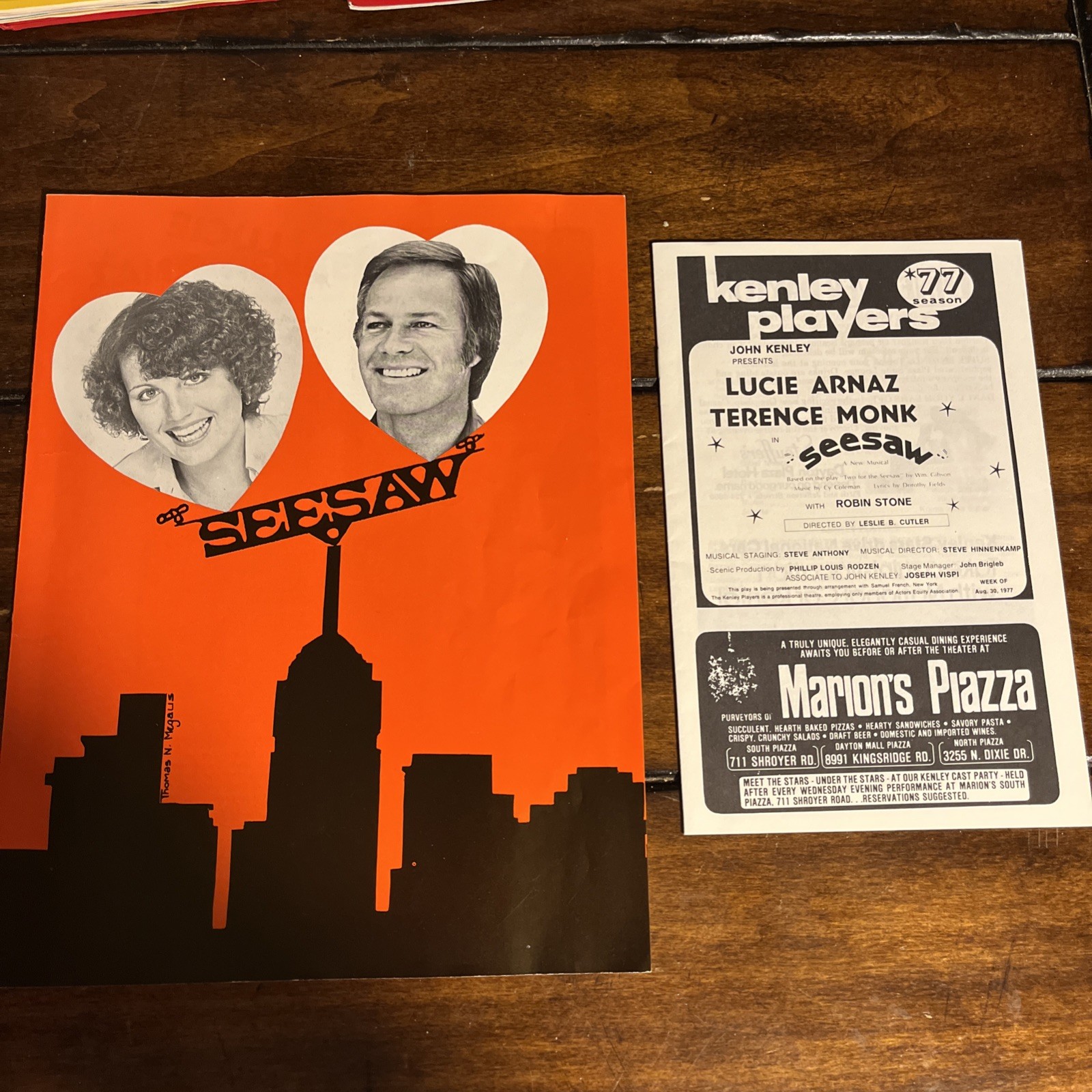 1977 Kenley Players Seesaw Cast Program Signed Autograph By Robin Stone Rare