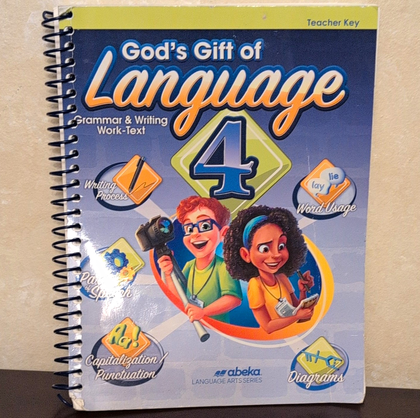Abeka God's Gift of Language 4 Teacher Key Spiral Grammar Writing