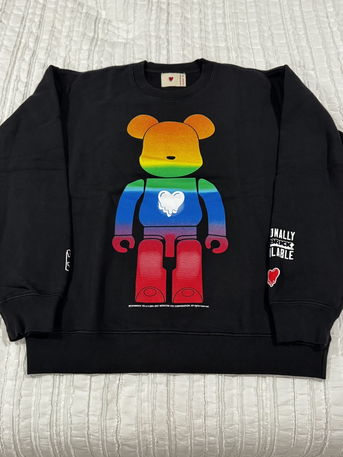 Medicom Toy Men’s Black Bearbrick Emotionally Unavailable Crewneck Sweatshirt M