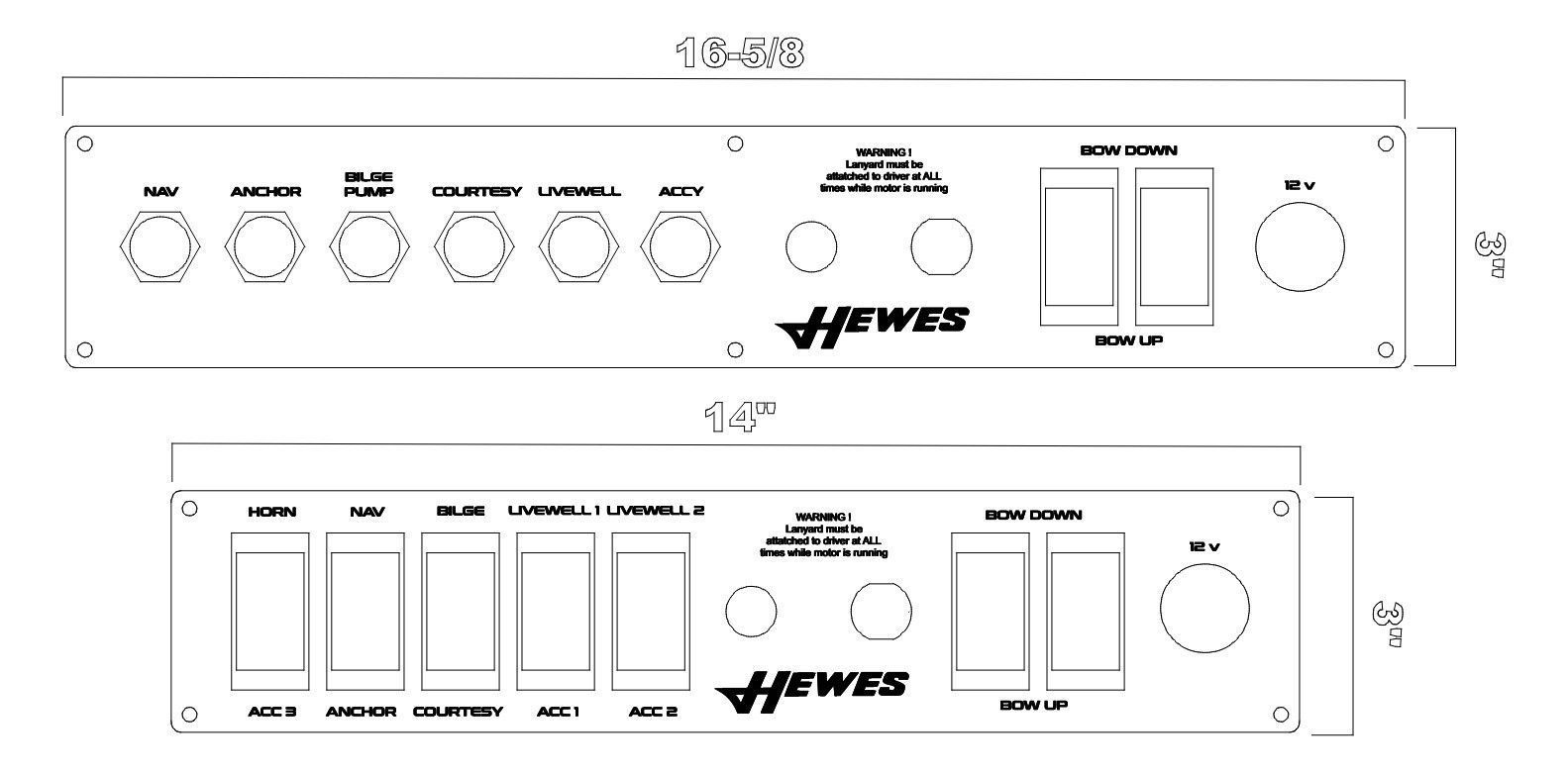 Hewes Boat Switch Acrylic Panel ( read Instructions) 100% Customizable