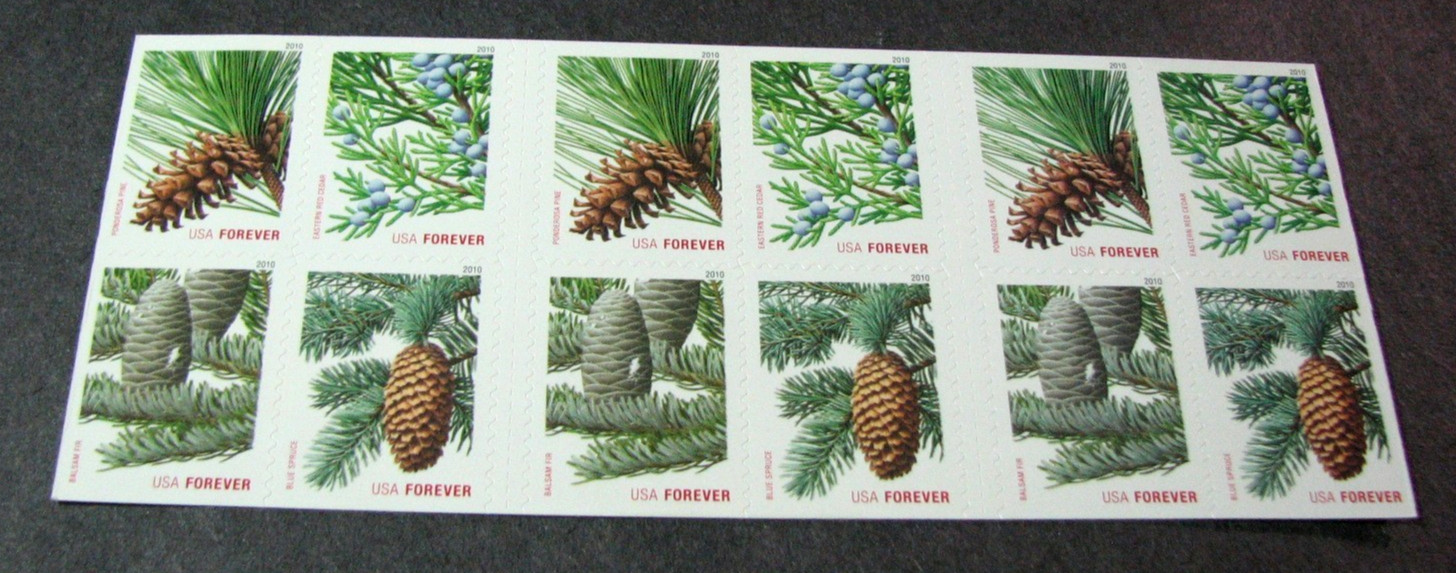 US Booklet Pane Scott# 4481b Holiday Evergreens 2010 MNH H369 US Booklet Pane Scott# 4481b Holiday Evergreens 2010 MNH H369