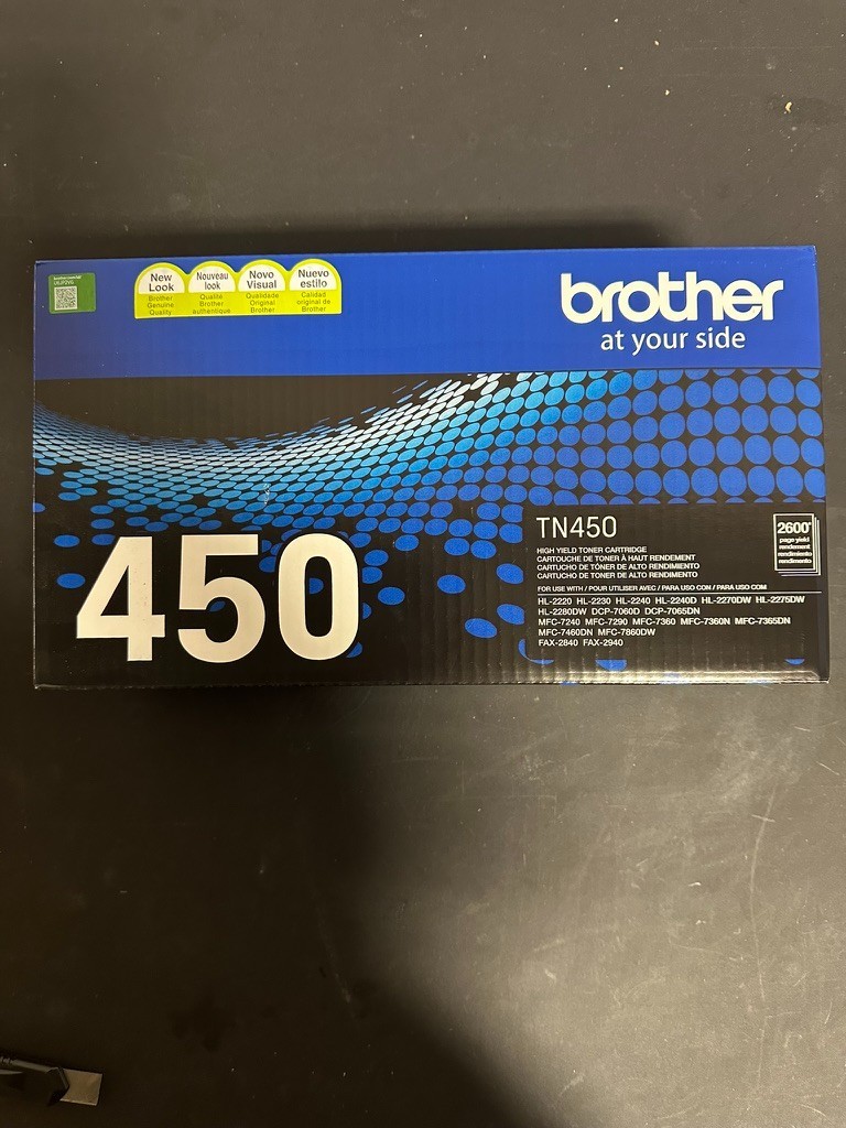 Brother TN450 High Yield  Black Toner Cartridge Genuine BRAND NEW SEALED