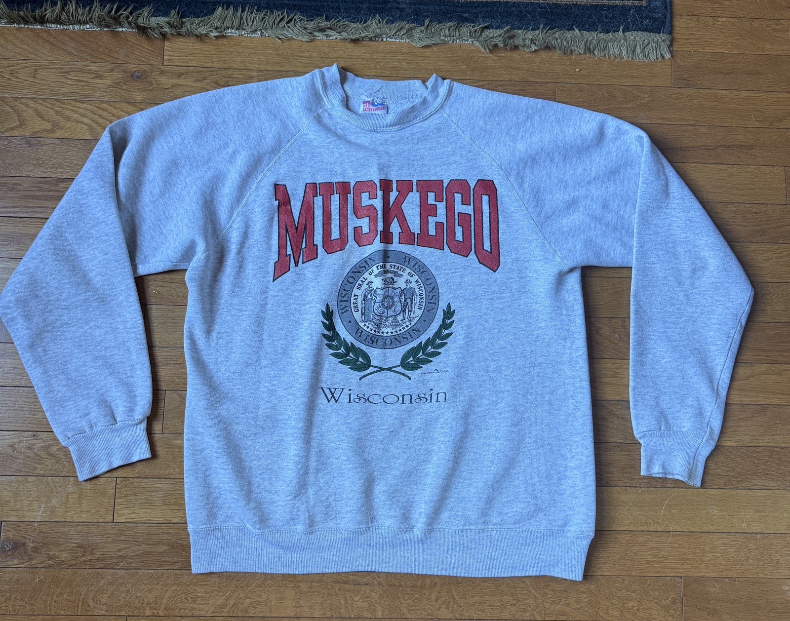 Vintage Ohiopyle 1992 Random Lake Wisconsin Sweatshirt Mens Large Heather Gray