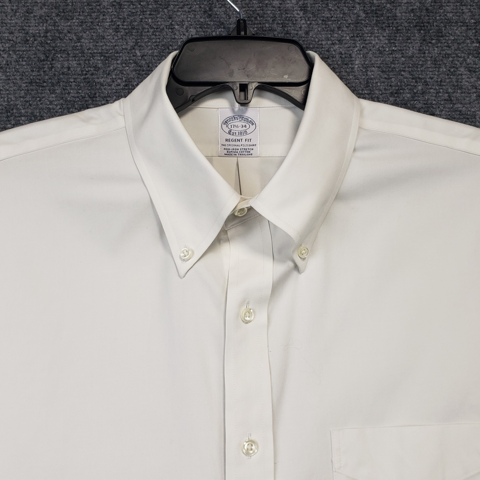 Brooks Brothers Button Down Dress Shirt Men 17.5-34 Regent Fit Non Iron Stretch Brooks Brothers Button Down Dress Shirt Men 17.5-34 Regent Fit Non Iron Stretch