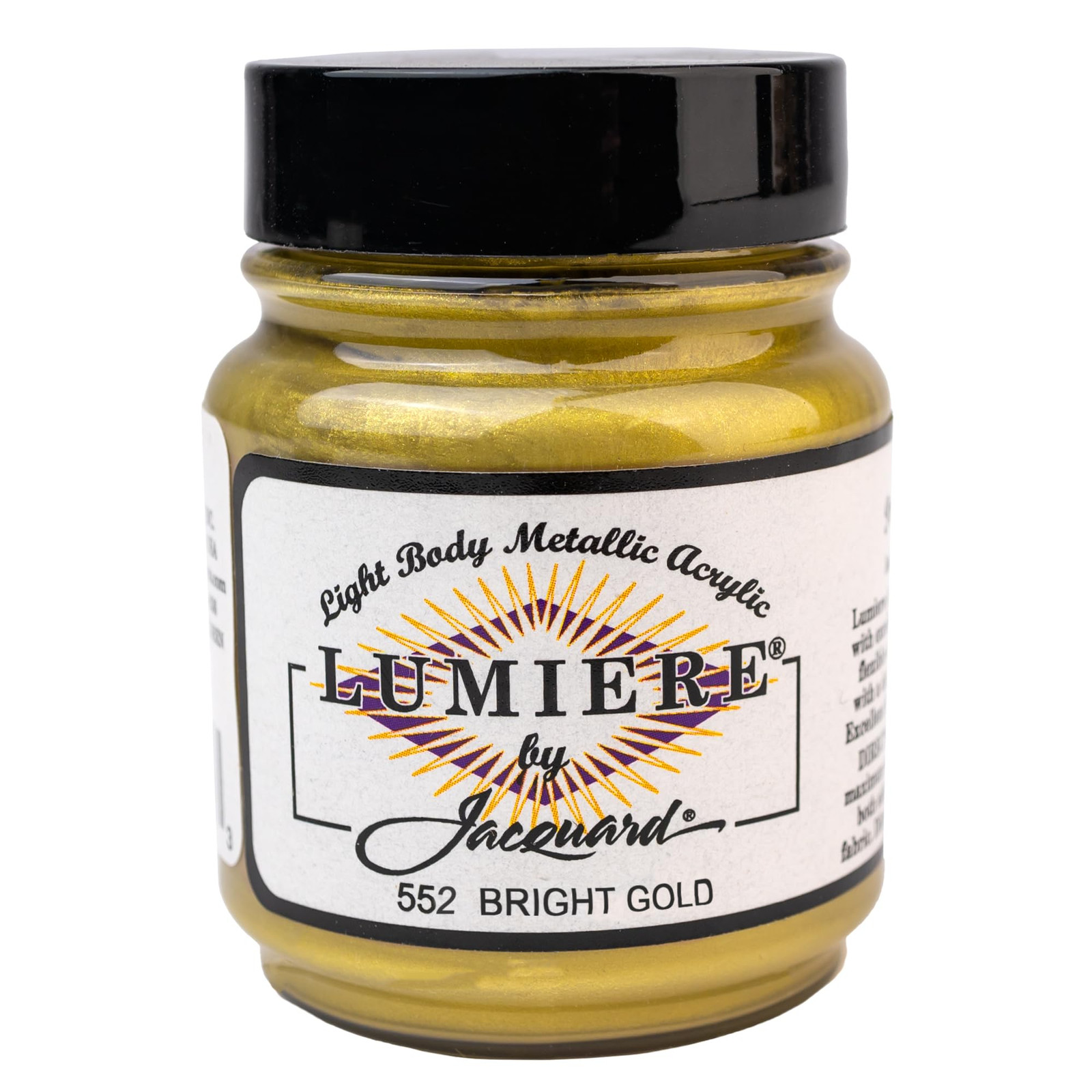 Jacquard Lumiere Metallic Shimmer Paint 2.25oz Bright Gold Acrylic Craft Paint