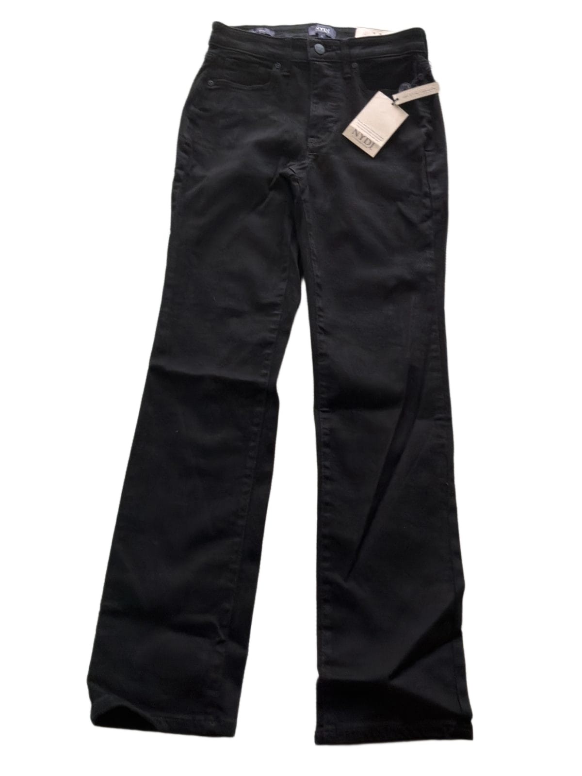 NYDJ Sheri Slim Straight Jeans Womens Size 0 Black High Rise Stretch Denim NWT NYDJ Sheri Slim Straight Jeans Womens Size 0 Black High Rise Stretch Denim NWT
