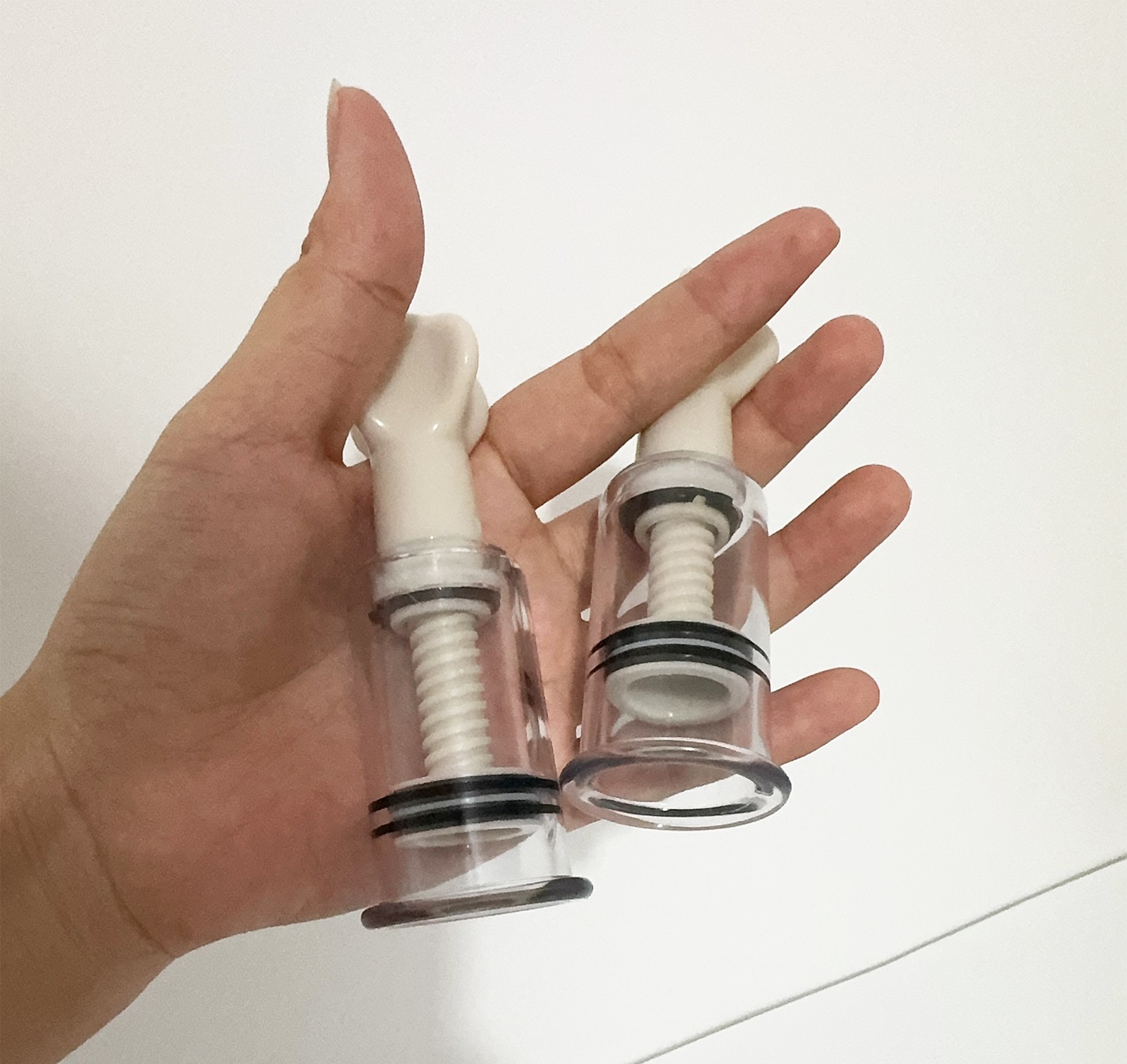 2PCS Nipple Sucker Pump Twist Rotary Cupping Women Breast Enlarger Suction BDSM