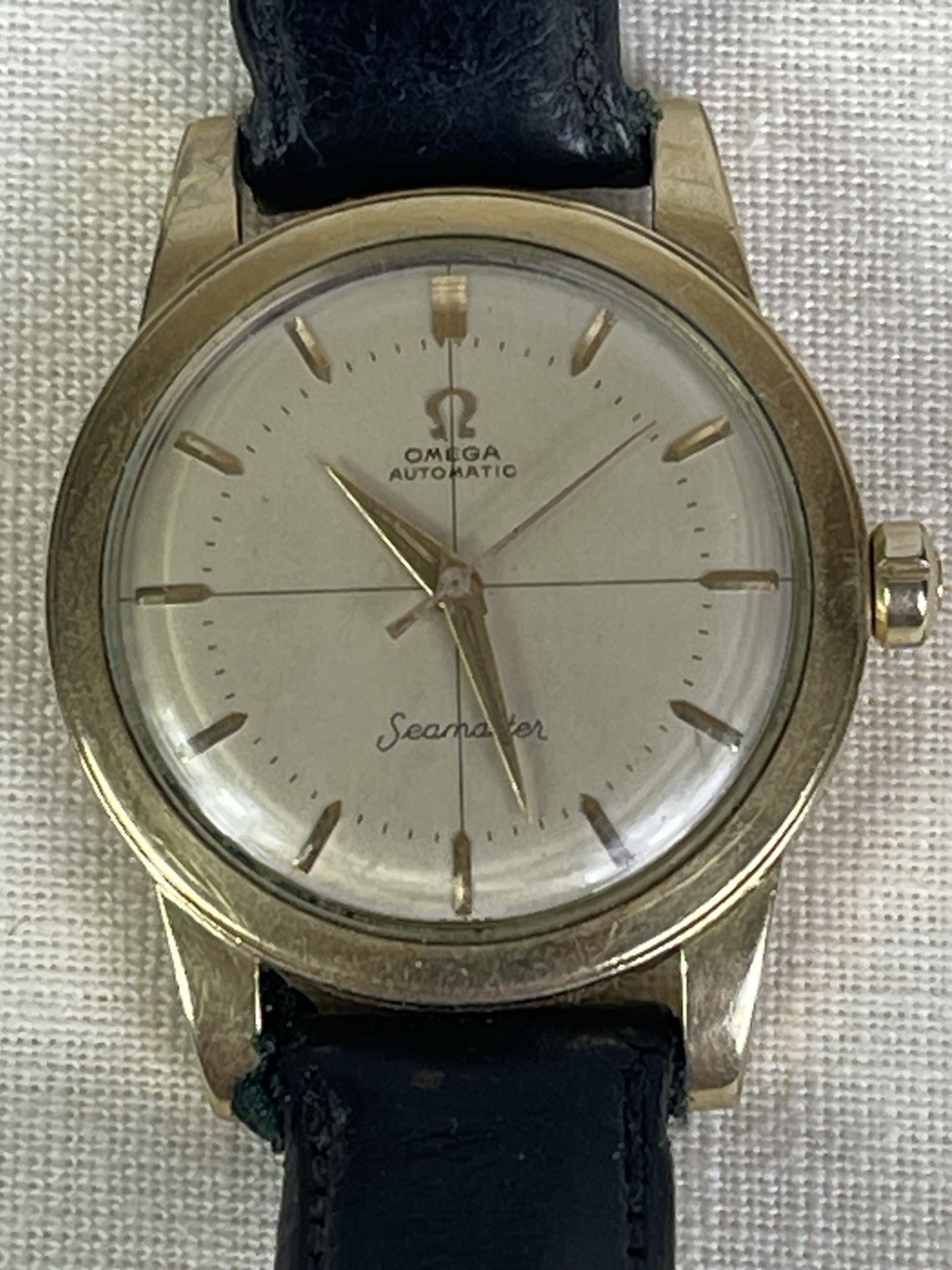 Men’s 1950’s OMEGA Seamaster Automatic Wristwatch  14K G.F. Vintage Watch