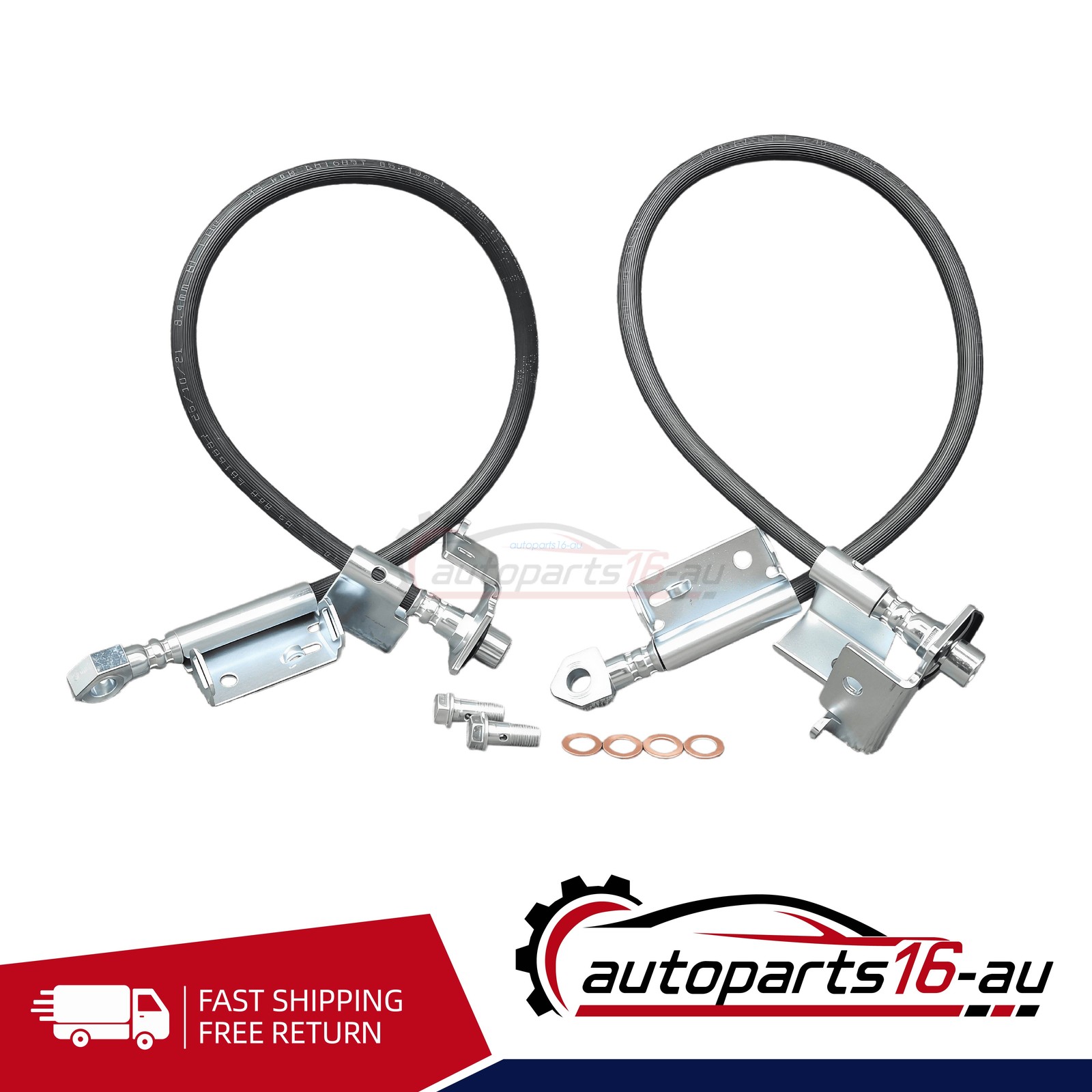 Set of 2 Hydraulic Brake Lines Hoses Front Driver & Passenger Side For GMC Chevy
