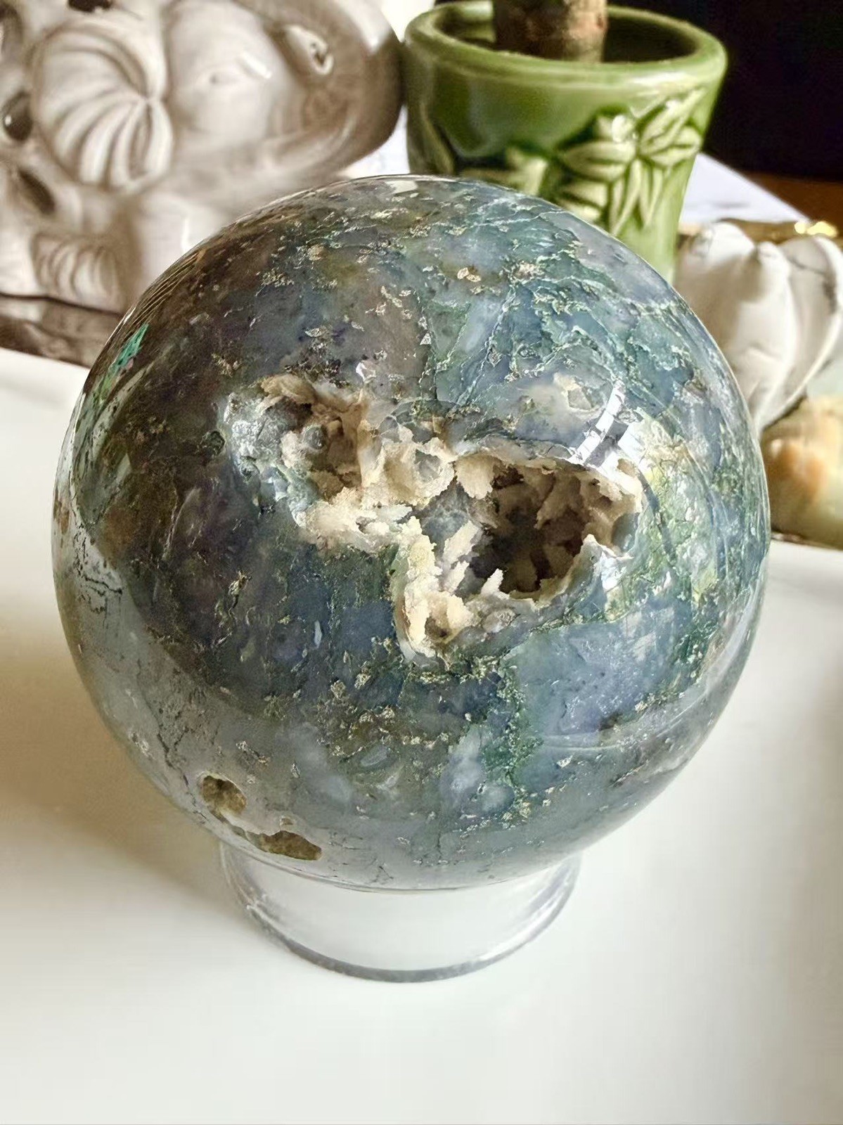 Large Moss Agate Sphere
