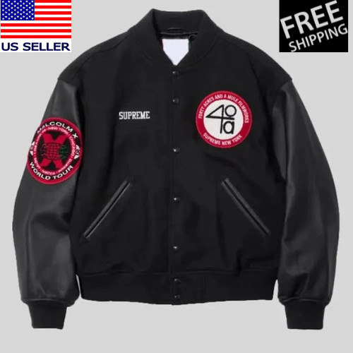 Malcolm X 40 Forty Acres & A Mule Spike Lee Filmworks Black Varsity Men\'s Jacket Malcolm X 40 Forty Acres & A Mule Spike Lee Filmworks Black Varsity Men\'s Jacket
