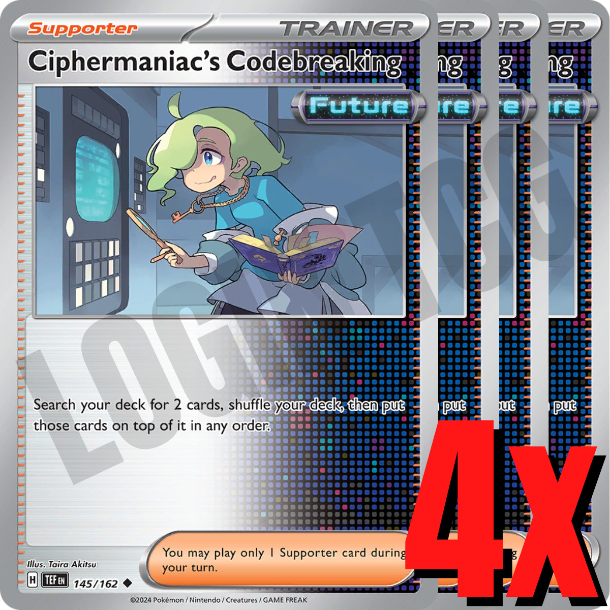 4x Ciphermaniac\'s Codebreaking 145/162 x4 Temporal Forces Pokemon TCG Playset 4x Ciphermaniac\'s Codebreaking 145/162 x4 Temporal Forces Pokemon TCG Playset