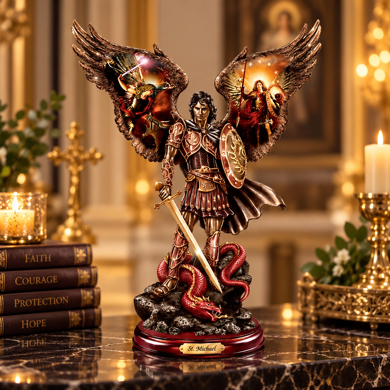 Michael Triumphant Warrior Cold Cast Bronze Michael Triumphant Warrior Cold Cast Bronze