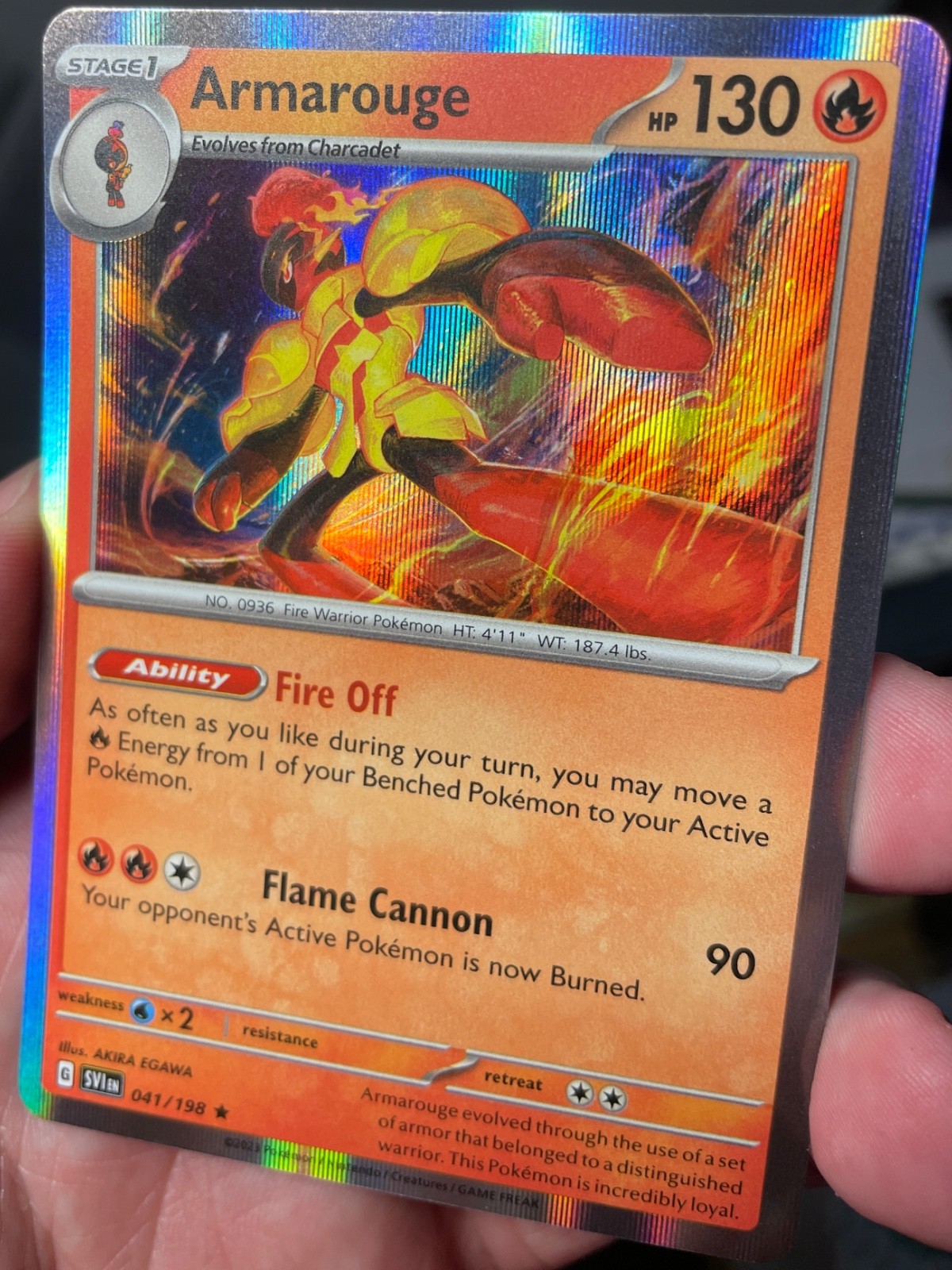 Armarouge 041/198 VERTICAL LINE HOLO USA EXCLUSIVE Pokemon Scarlet & Violet TCG