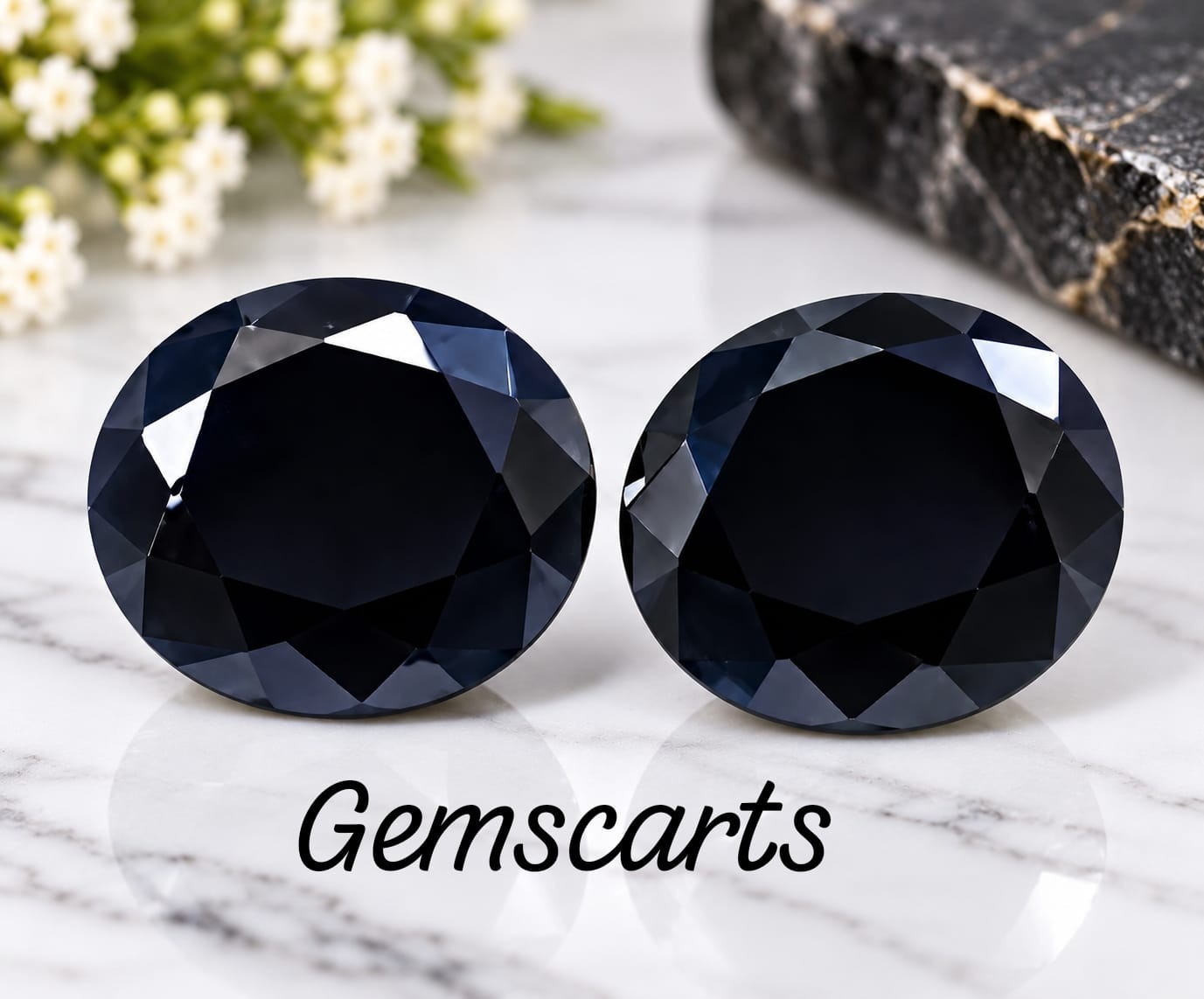 4Ct Natural Black Diamond Round Cut 8x8x4 mm Loose Gemstone for Jewelry