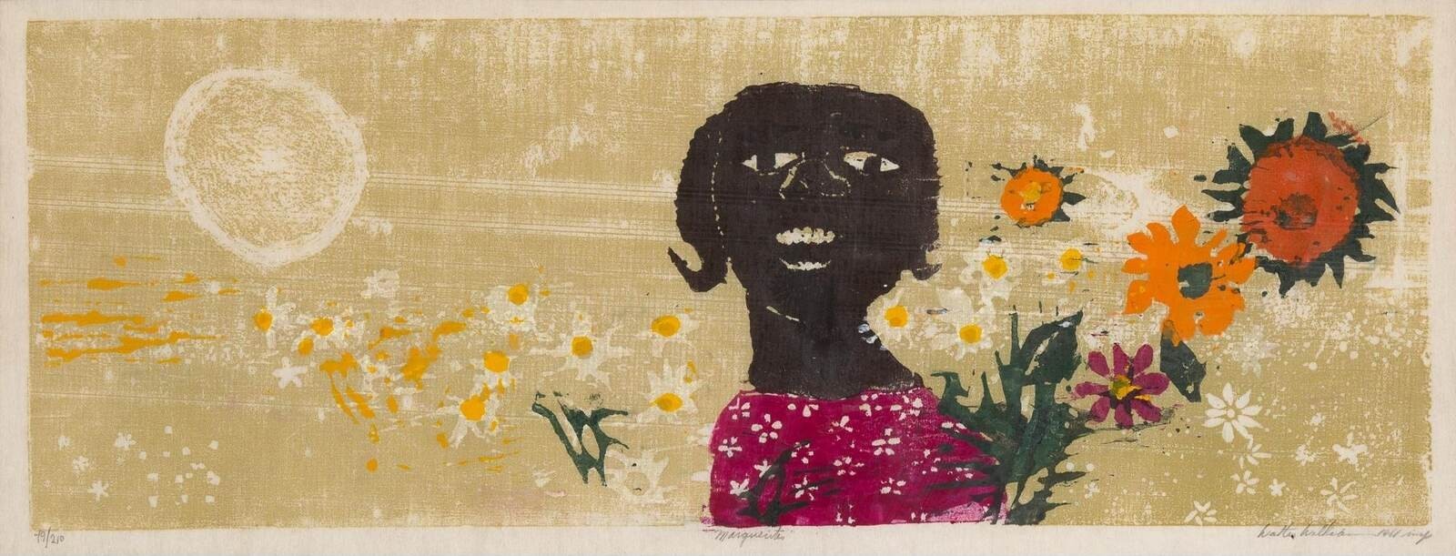 Walter Williams Marguerite African American Color Linocut