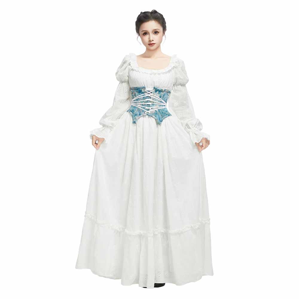 Women's Victorian Medieval Renaissance Costume Edwardian Fairy Fake Corset Dress