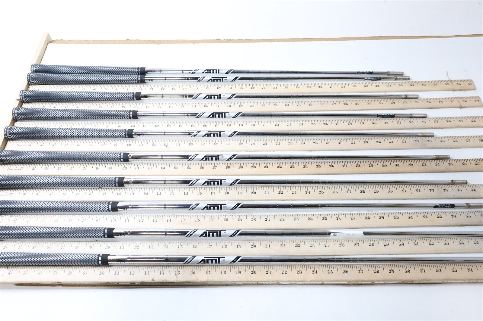 True Temper Amt Black S300 Stiff 33.75-37.5 Iron Shaft Set Pulls 10Pc .355 53277
