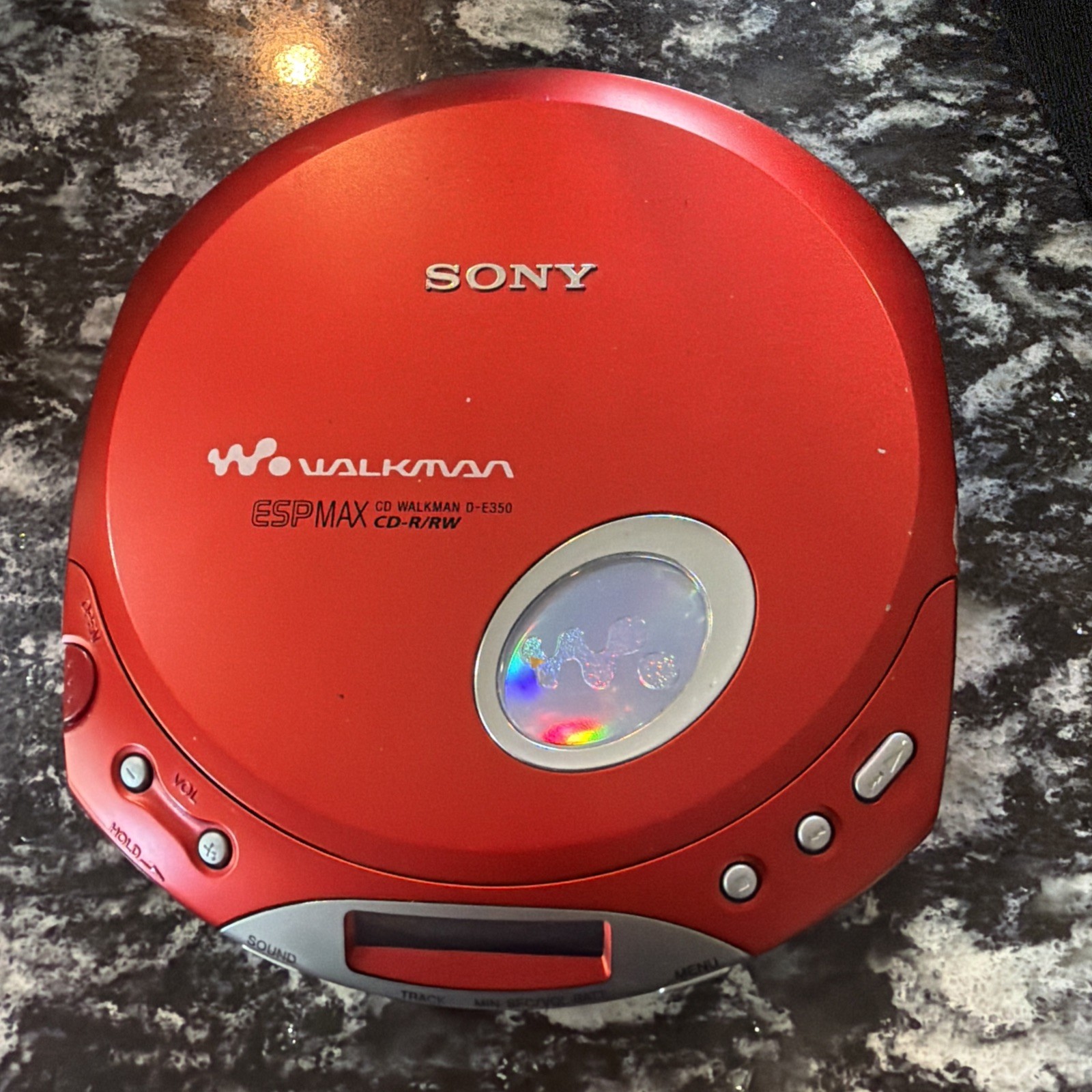 Sony Discman D-E350 Portable CD Player CD Headphone Jack Red/Silver working good Sony Discman D-E350 Portable CD Player CD Headphone Jack Red/Silver working good