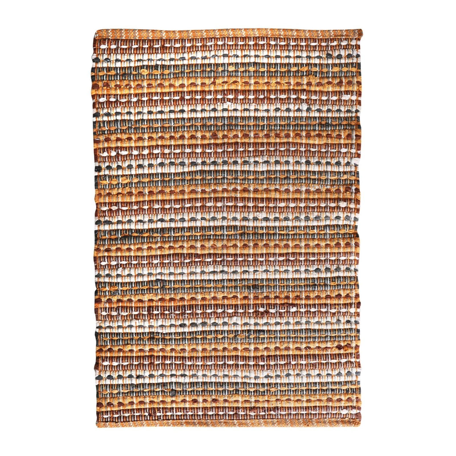 Chindi Bath Rug 24x36 100 Cotton Soft Absorbent Machine Washable Mustard Combo