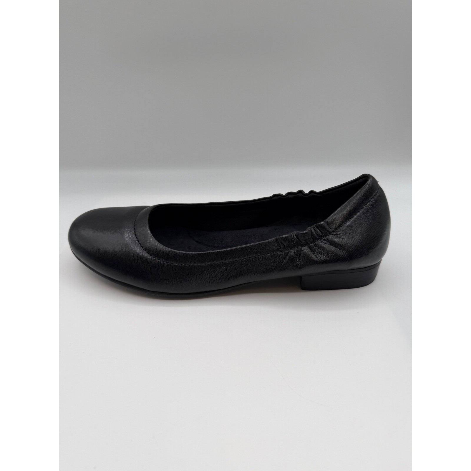 Walking Cradles Tess Flats Womens Black Leather Elastic Topline Comfort 9.5 M