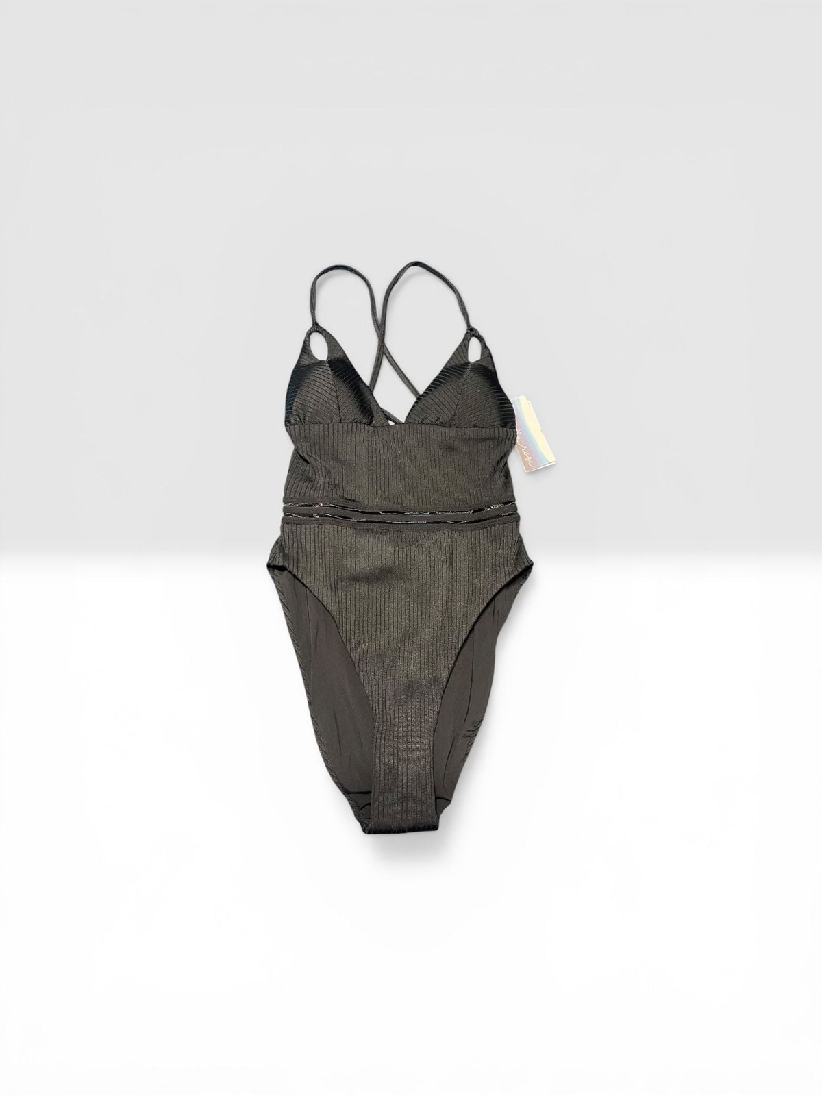 Isabella Rose Queensland Ribbed One Piece Swimsuit, Black