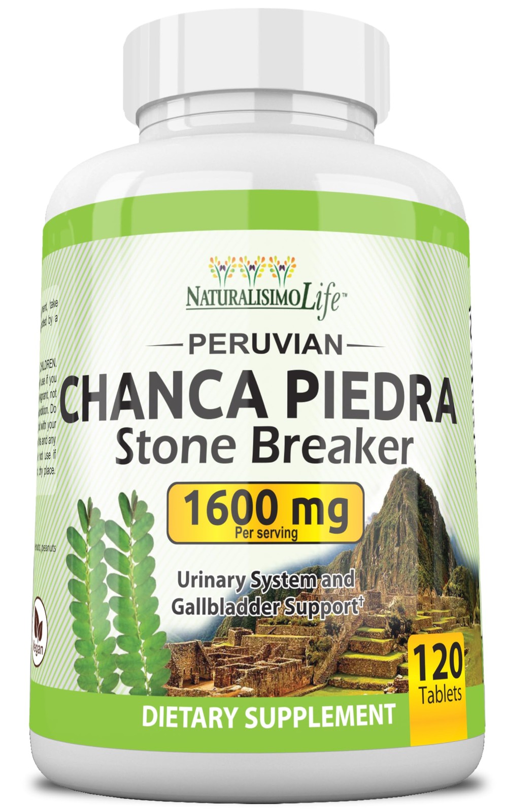 Chanca Piedra 1600 Mg - 120 Tablets Kidney Stone Crusher Gallbladder S