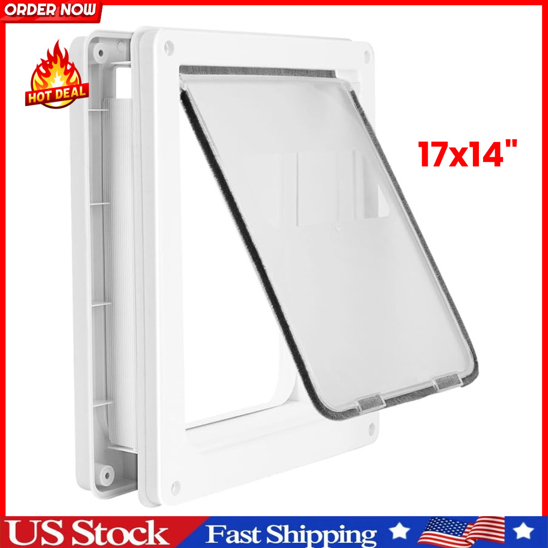 Large Doggie Door with Magnetic Locking Panel for Home Security - Durable & Weat