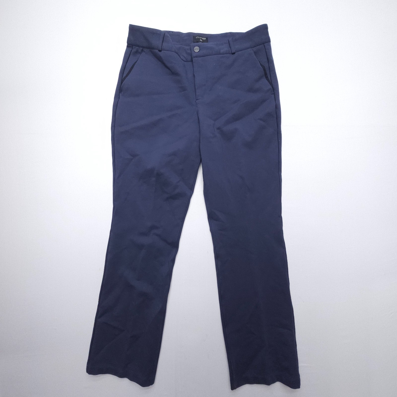 NYDJ Marilyn Straight Sculpt-Her Pants Size 14 Navy Stretch Career Lift Tuck