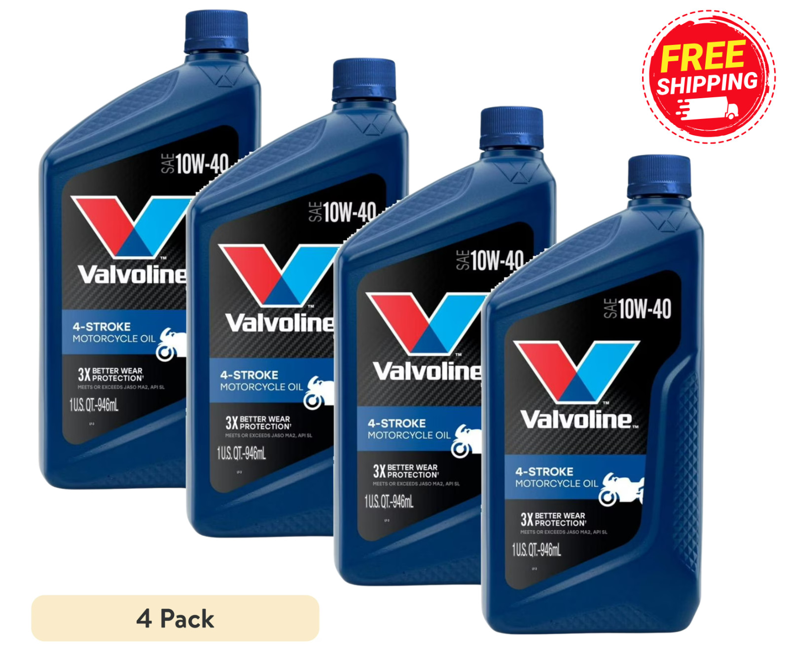 (4 pack) VAL 4-S MCYCLE OIL CV 10W40 6/1 QT WM -Free Shipping (4 pack) VAL 4-S MCYCLE OIL CV 10W40 6/1 QT WM -Free Shipping