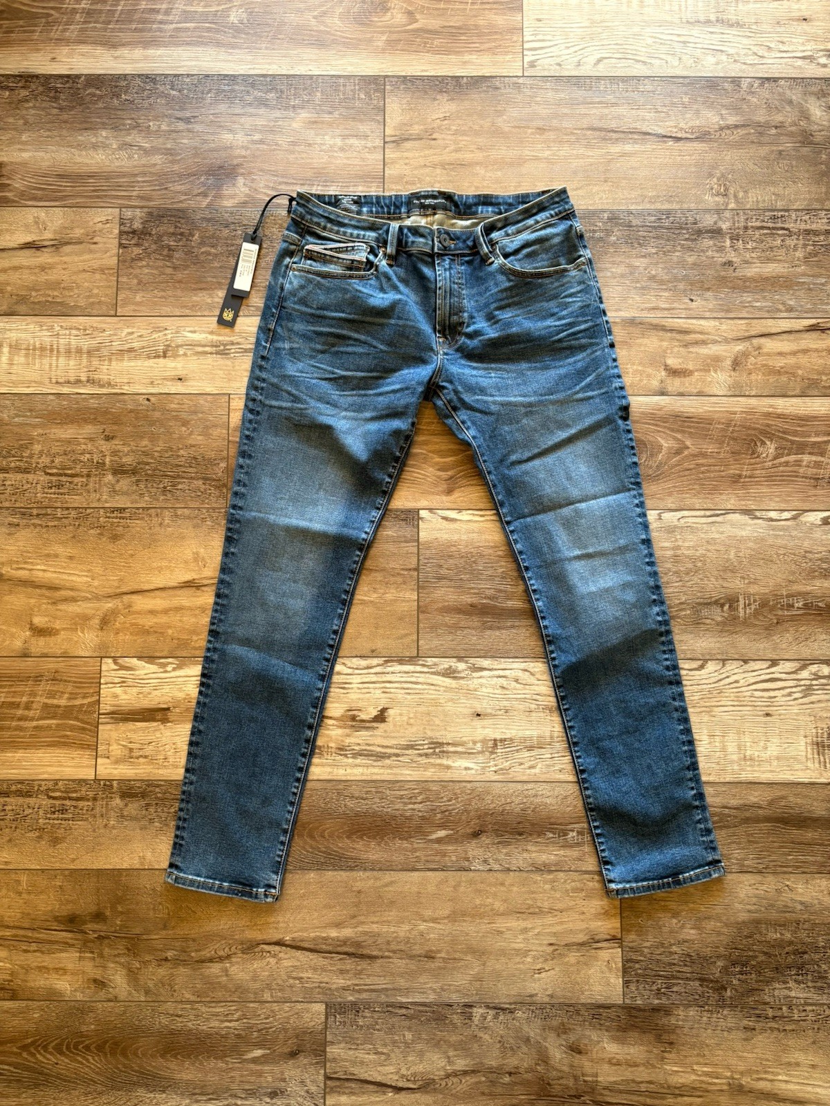 cult of individuality blue jeans Rocker Slim Stretch Size 34 x 33.  ($199 MSRP)