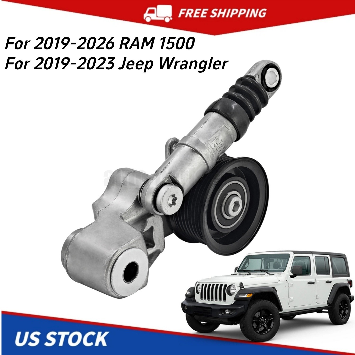 NEW Belt Tensioner 5281590AB For 2019-2026 Ram 1500 2019-2023 Jeep Wrangler