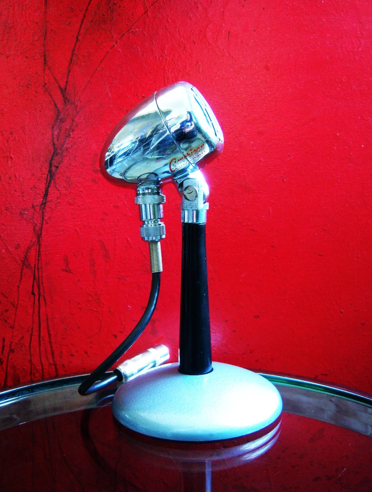 Vintage RARE 1940\'s American D5T dynamic microphone w Astatic stand & cable D4T