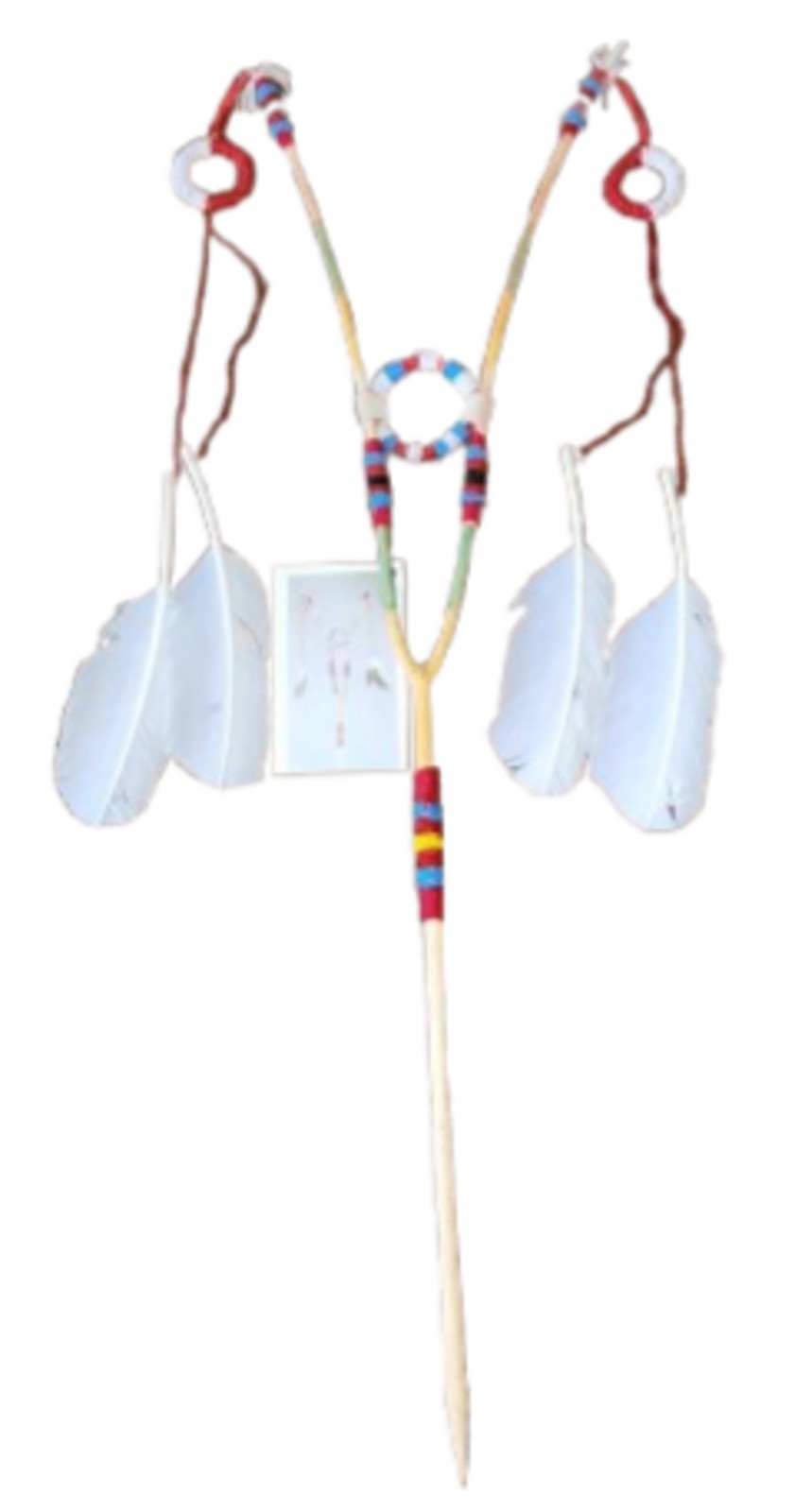 Vintage Blackfoot Kaispa Society Ceremonial Skewer Replica Plains Indian Staff