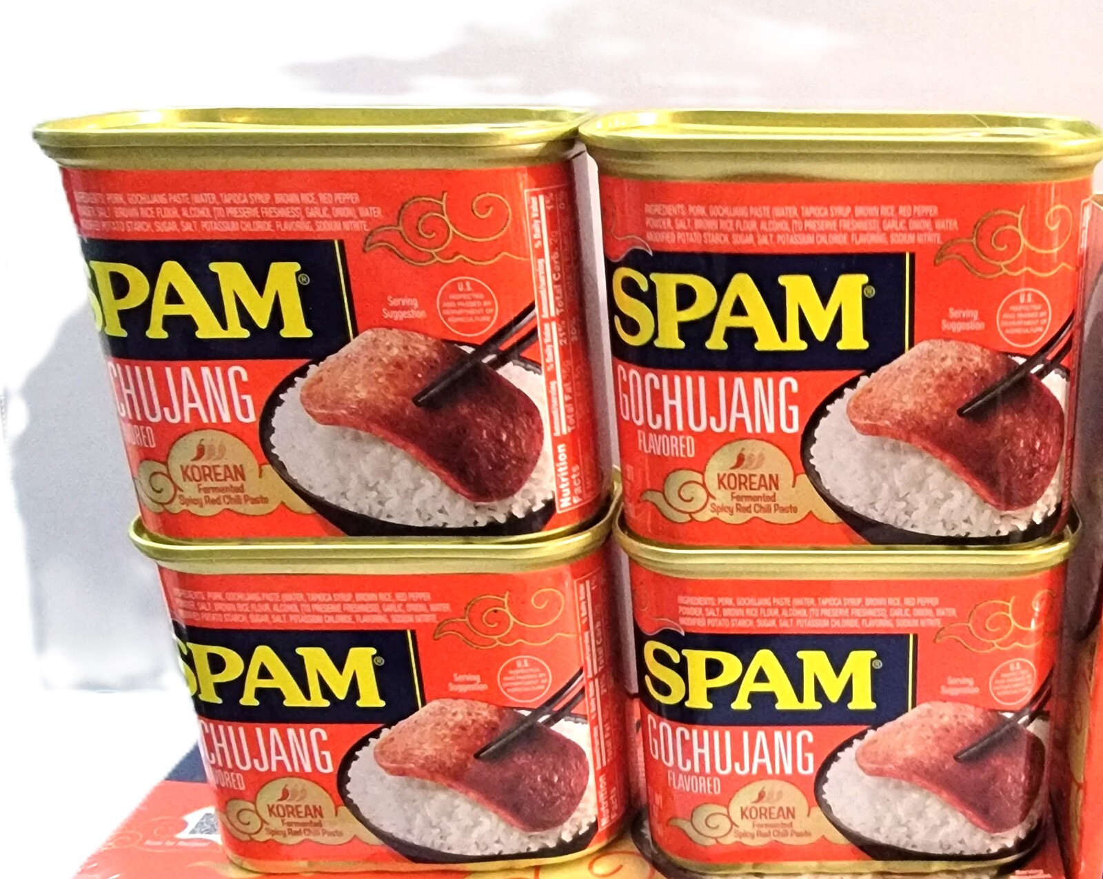 4X SPAM Gochujang - NEW FLAVOR 2024 - 12oz Cans Exp 08/27 4X SPAM Gochujang - NEW FLAVOR 2024 - 12oz Cans Exp 08/27