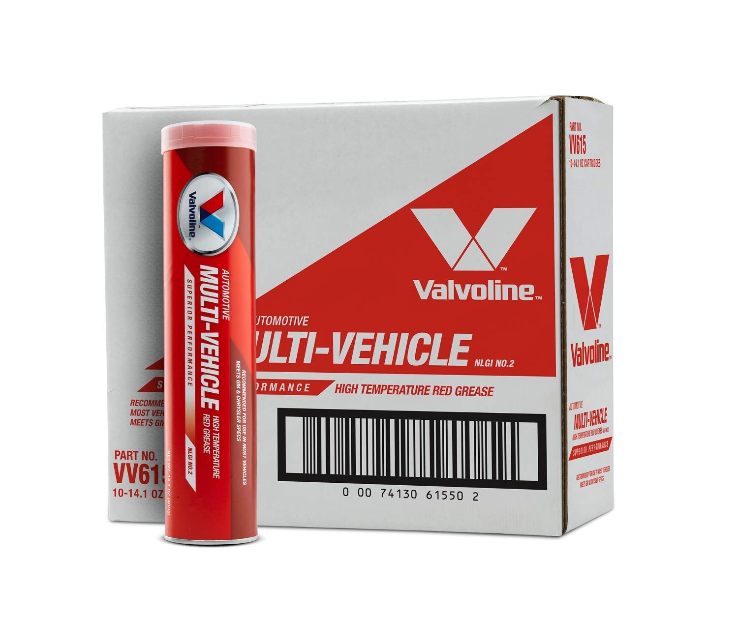 Valvoline Multi-Vehicle High Temperature Red Grease 14.1 OZ Cartridge, Case of 1